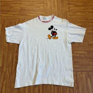 White vintage Disney characters Mickey Mouse T-Shirt